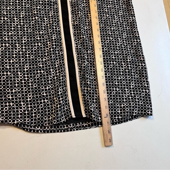 Max Studio XL Black White Geometric Shift Dress Long Sleeve VNeck Lined Mod-mini - Picture 11 of 13